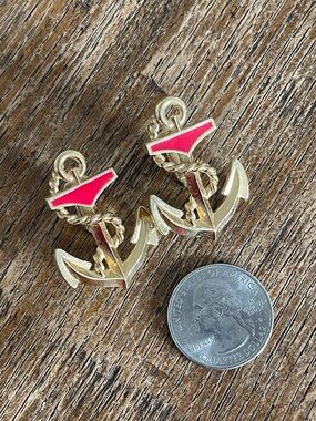 Vintage Gold Anchor Earrings by Avon